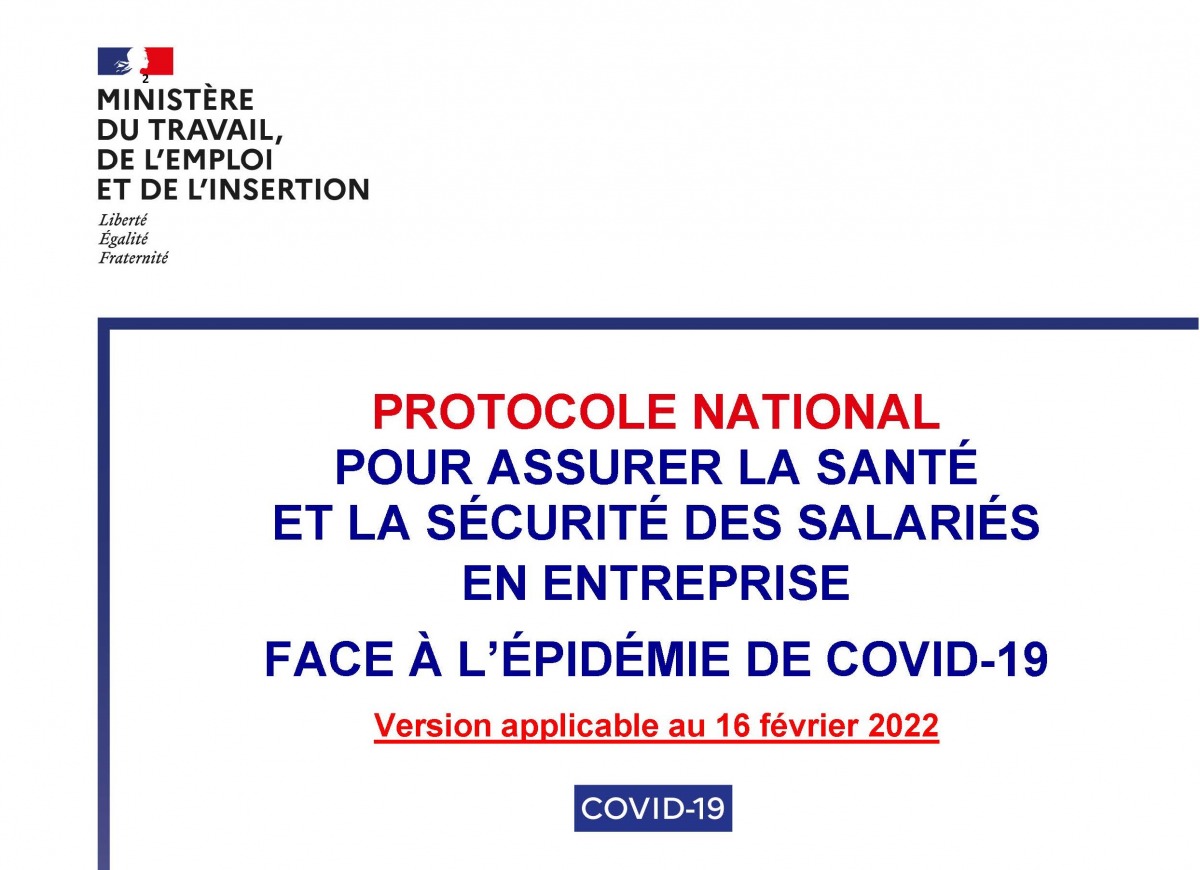 Nouvelle mise à jour du protocole national pour assurer la santé et la sécurité