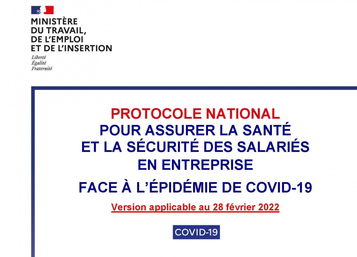 Nouvelle mise à jour du protocole national pour assurer la santé et la sécurité des salariés